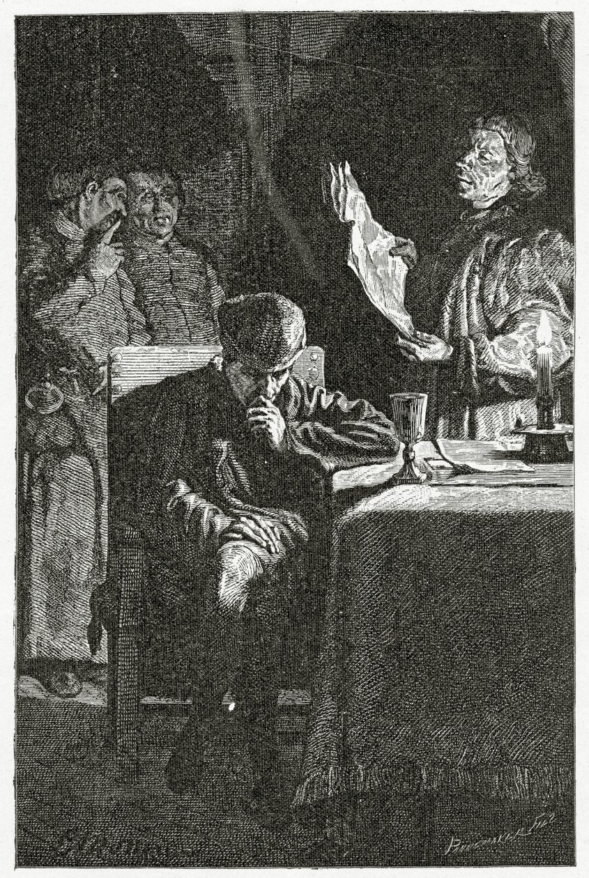 ilustrace Ludvíka XI. v Bastile, 19. století (č. rytina) od Jean Louis Ernest Meissonier