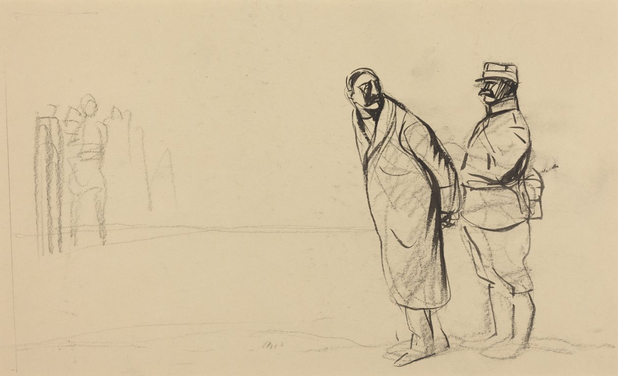 Na frontě ve Vincennes. Bolo pacha, asi 1914-1919 (tuš na papíře) od Jean-Louis & Caran D