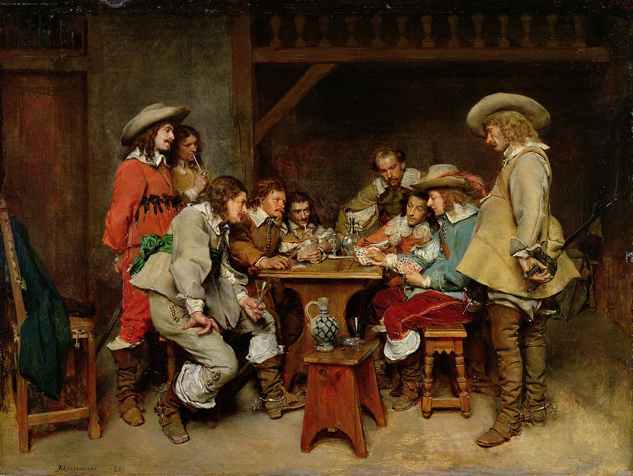 Nevinní a ostřiči karet: A Game of Piquet od Jean Louis Ernest (after) Meissonier