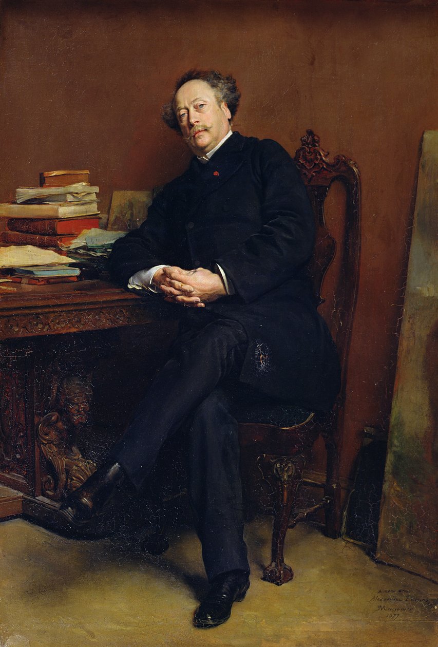 Alexander Dumas Fils (1824-95) 1877 (olej na plátně) od Jean Louis Ernest Meissonier