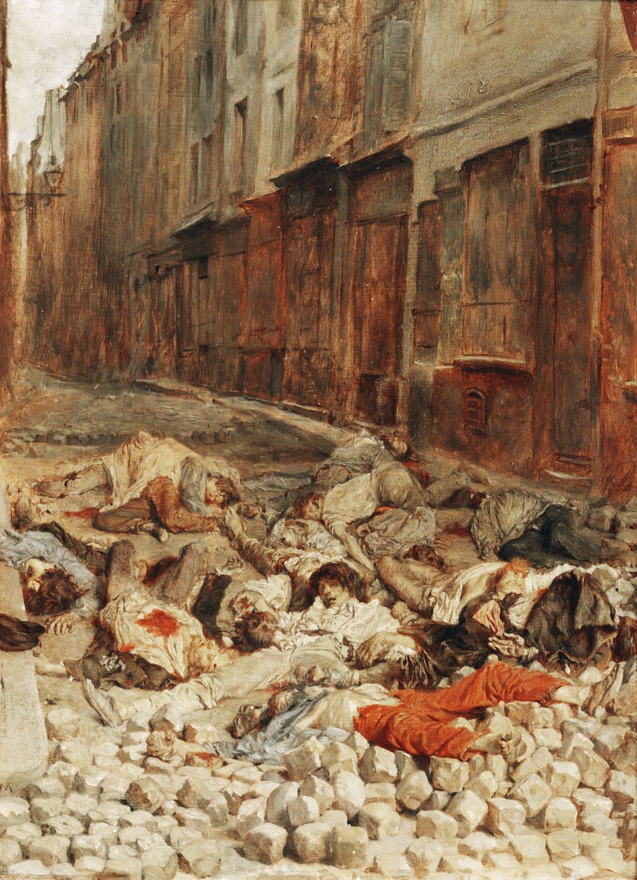 Barikáda v Mortellerie, Paříž od Jean-Louis Ernest Meissonier