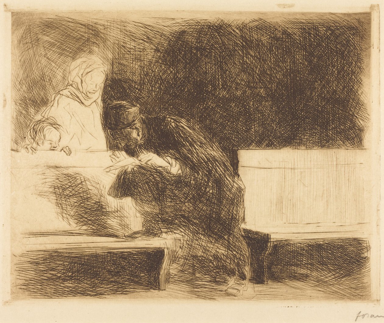 Advokát studující spis od Jean-Louis Forain