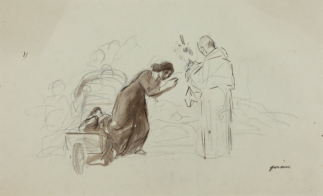 Požehnání v Lurdech od Jean-Louis Forain