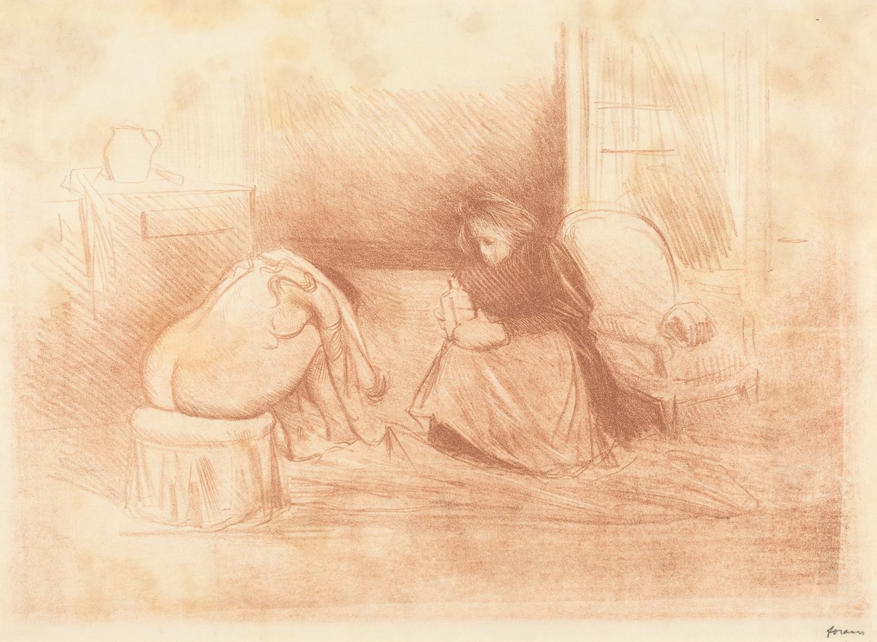 Frau bei ihrer Toilette mit ihrer Zofe (zweite horizontale Platte) od Jean-Louis Forain
