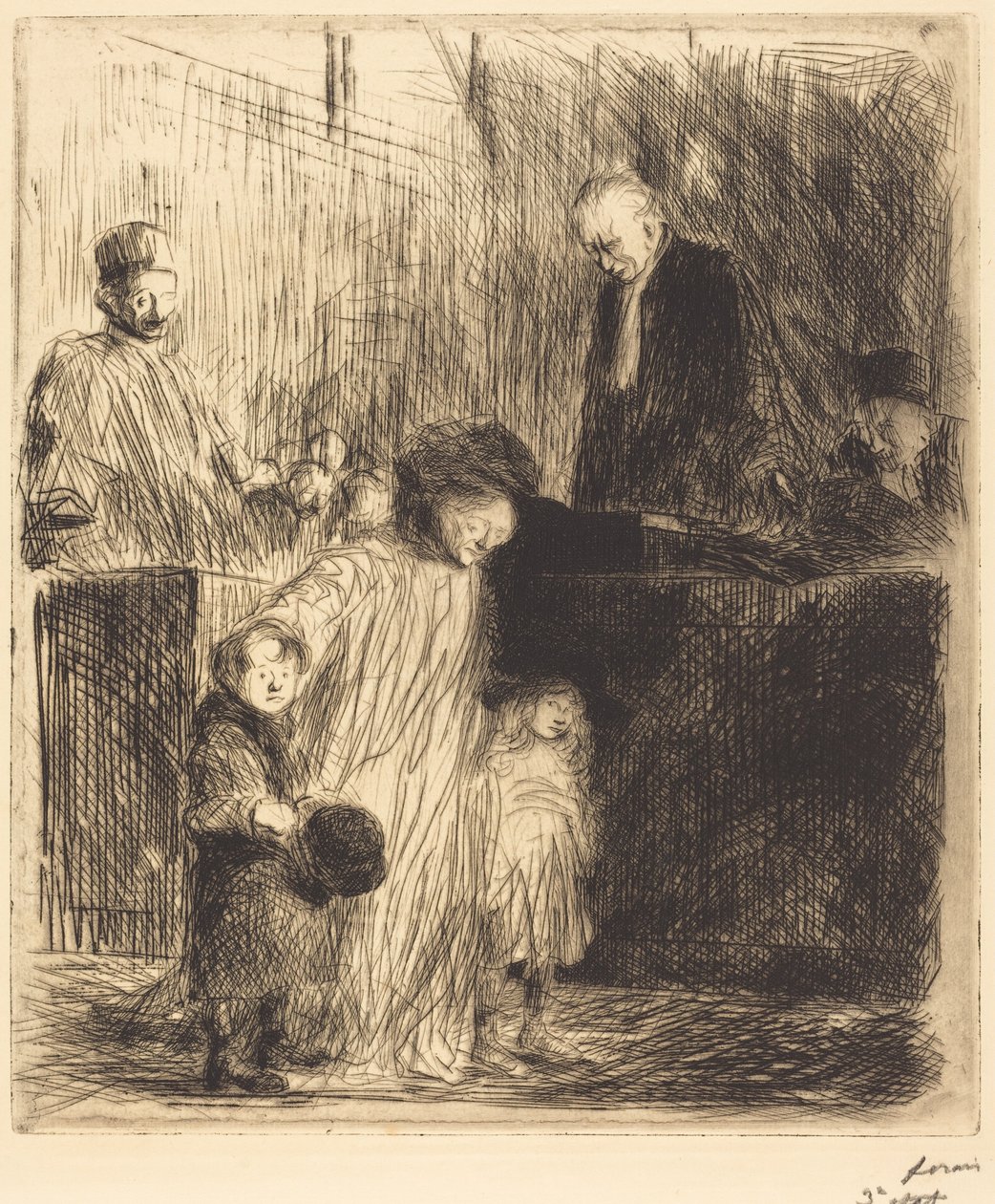 Odchod ze slyšení (první tabule) od Jean-Louis Forain