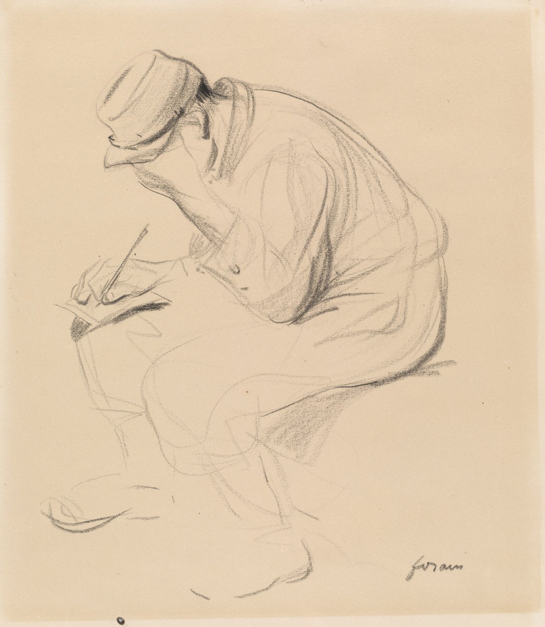 Le Poilu (francouzský voják píše domov) od Jean-Louis Forain