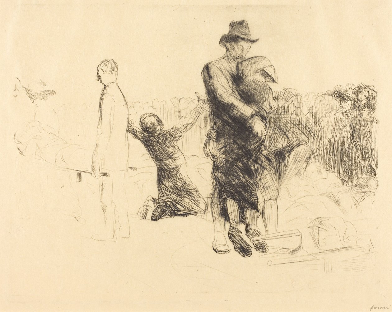 Lourdes, přeprava ochrnutých (Lourdes, Transport of the Paralyzed) od Jean-Louis Forain
