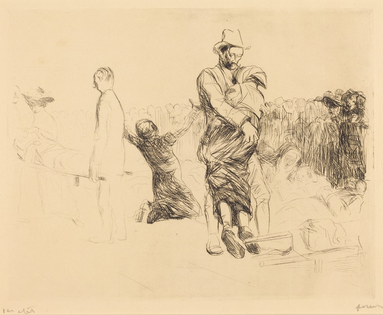 Lourdes, přeprava ochrnutých (Lourdes, Transport of the Paralyzed) od Jean-Louis Forain