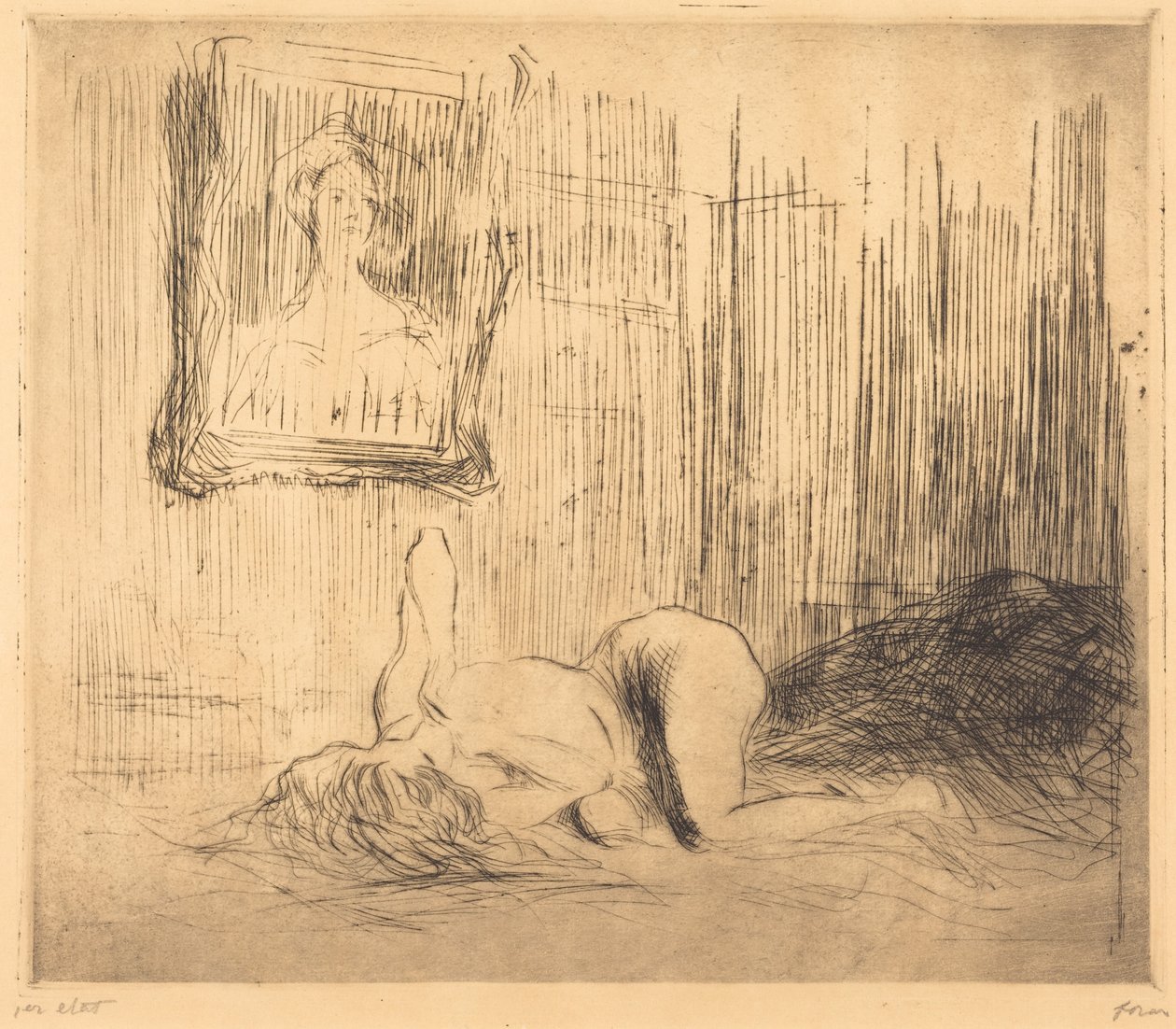 Na posteli od Jean-Louis Forain
