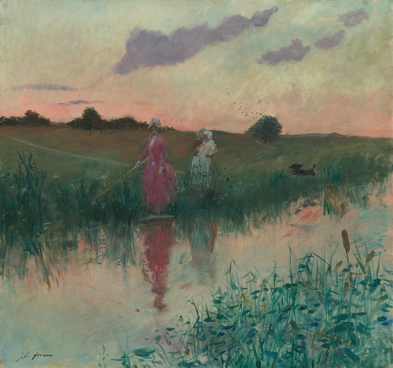 Umělcova žena rybaření od Jean-Louis Forain