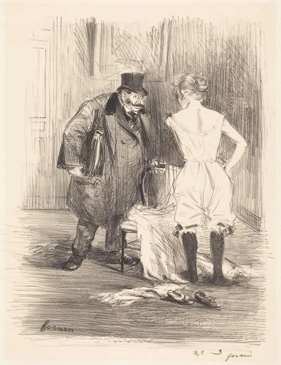 Zabavení (A Seizure) od Jean-Louis Forain