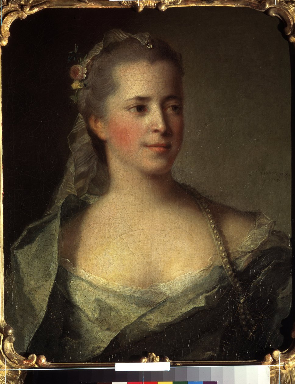 Portrét ženy. (Portrét dámy). Obraz Jean Marc Nattier (Jean-Marc Nattier od Jean Marc Nattier