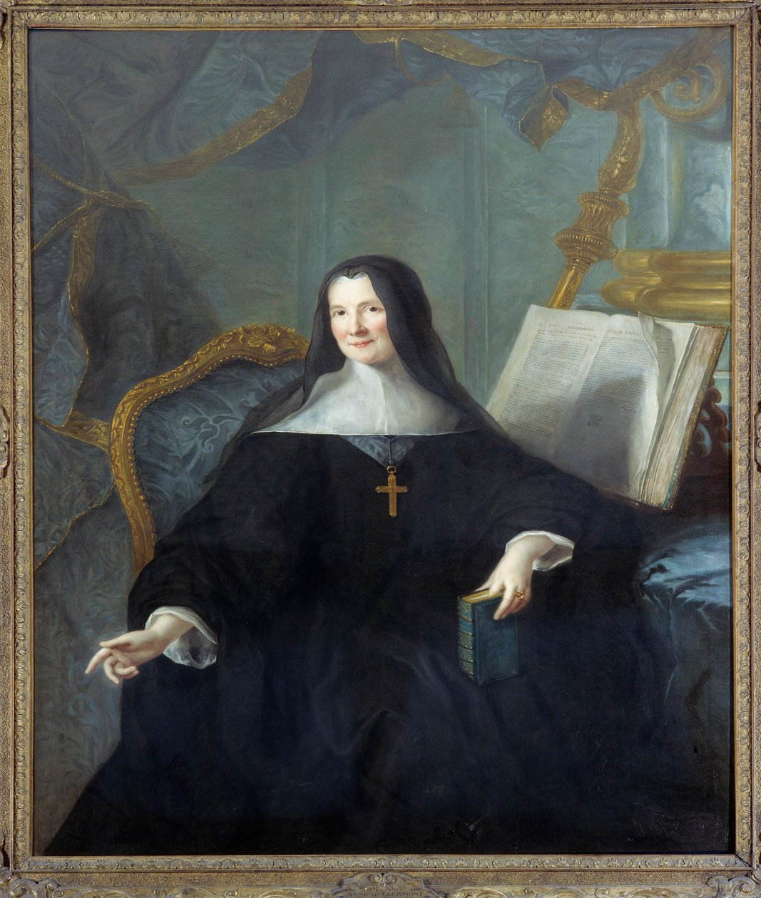 Portrét Anne Geyssans de Clermont-Chatte (Clermont Chatte), abatyše z Chelles († 1789) Obraz Jeana Marca (Jean-Marc) Nattier (1685-1766) Slunce 1,46x1,14 m - Portrét Anne Geyssans de Clermont -Chatte (Clermont Chatte), abatyše v Chelles (zemřel v 1 od Jean Marc Nattier