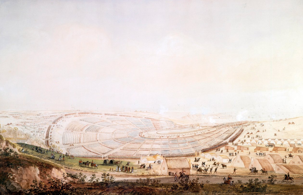 Pohled na armádu v táboře Boulogne-sur-Mer od Jean Rodolphe Gautier