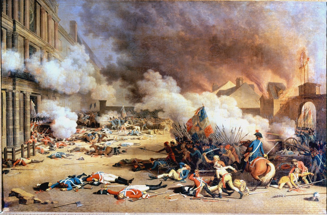 Převzato z Palais des Tuileries, nádvoří Carrousel, 10. srpna od Jean (after) Duplessis Bertaux