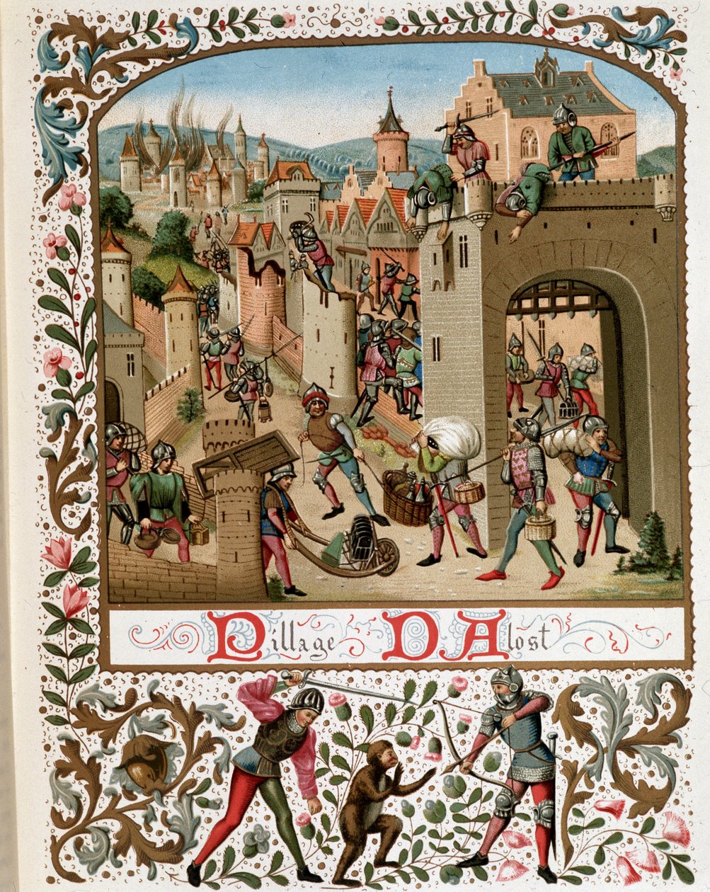 Plenění Aalstu (vlámská Belgie), středověk od Jean (after) Froissart