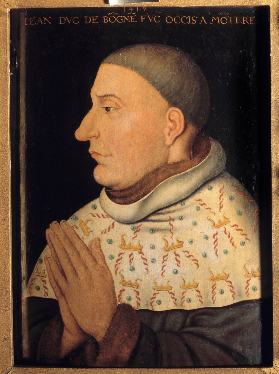 Portrét Jeana beze strachu, vévody z Burgundska (1371-1419) Obraz připisovaný Jeanu Malouelovi (činný v letech 1397-1415) od Jean (attr. to) Malouel or Maelwael