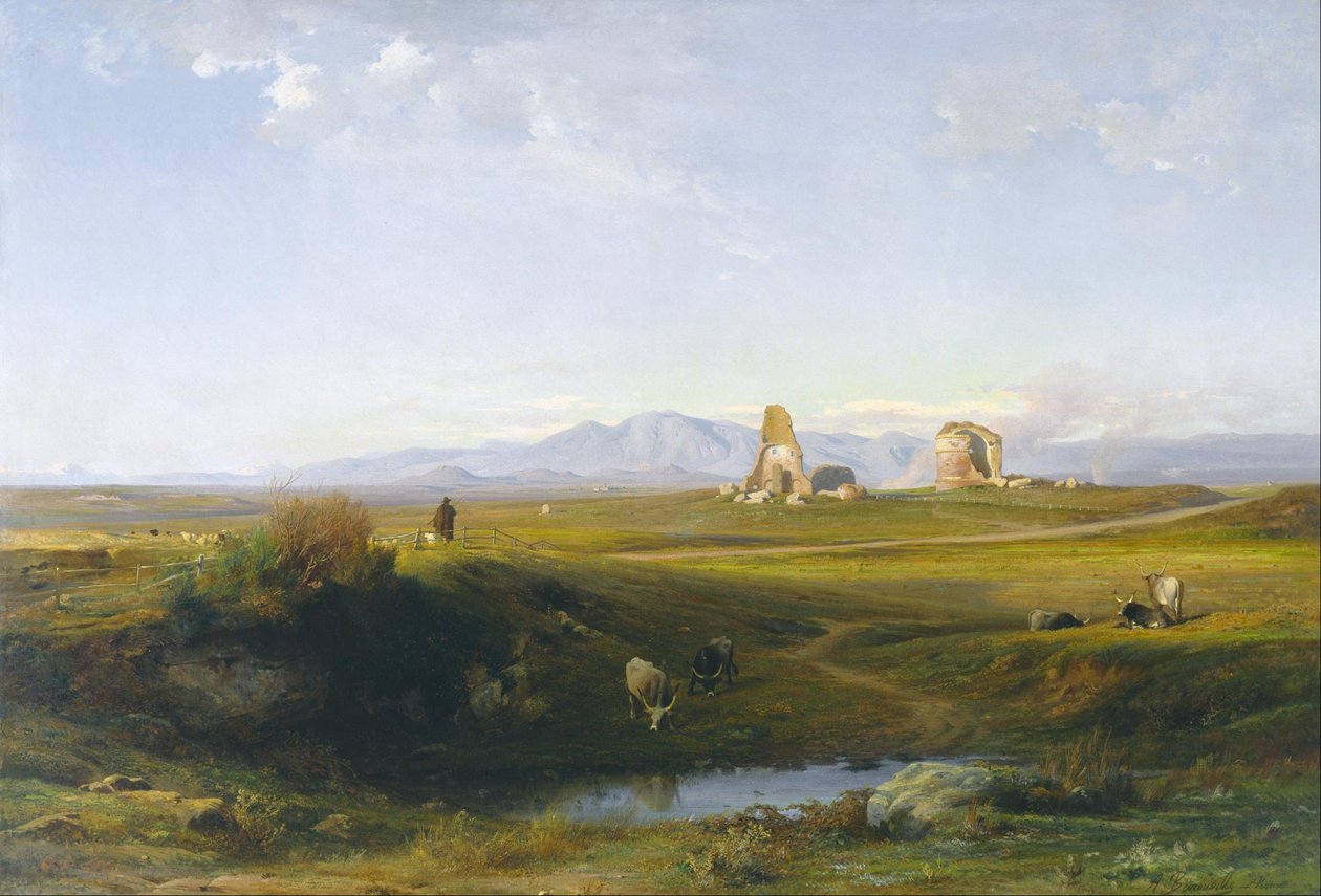 Pohled na římský venkov od Jean Achille Benouville