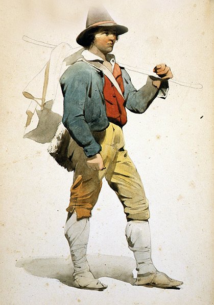 Římský chlapec (akvarel na papíře) od Jean Achille Benouville