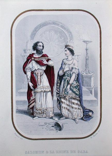 Král Šalamoun a královna ze Sáby, ilustrace z „Histoire des Amants Celebres de l