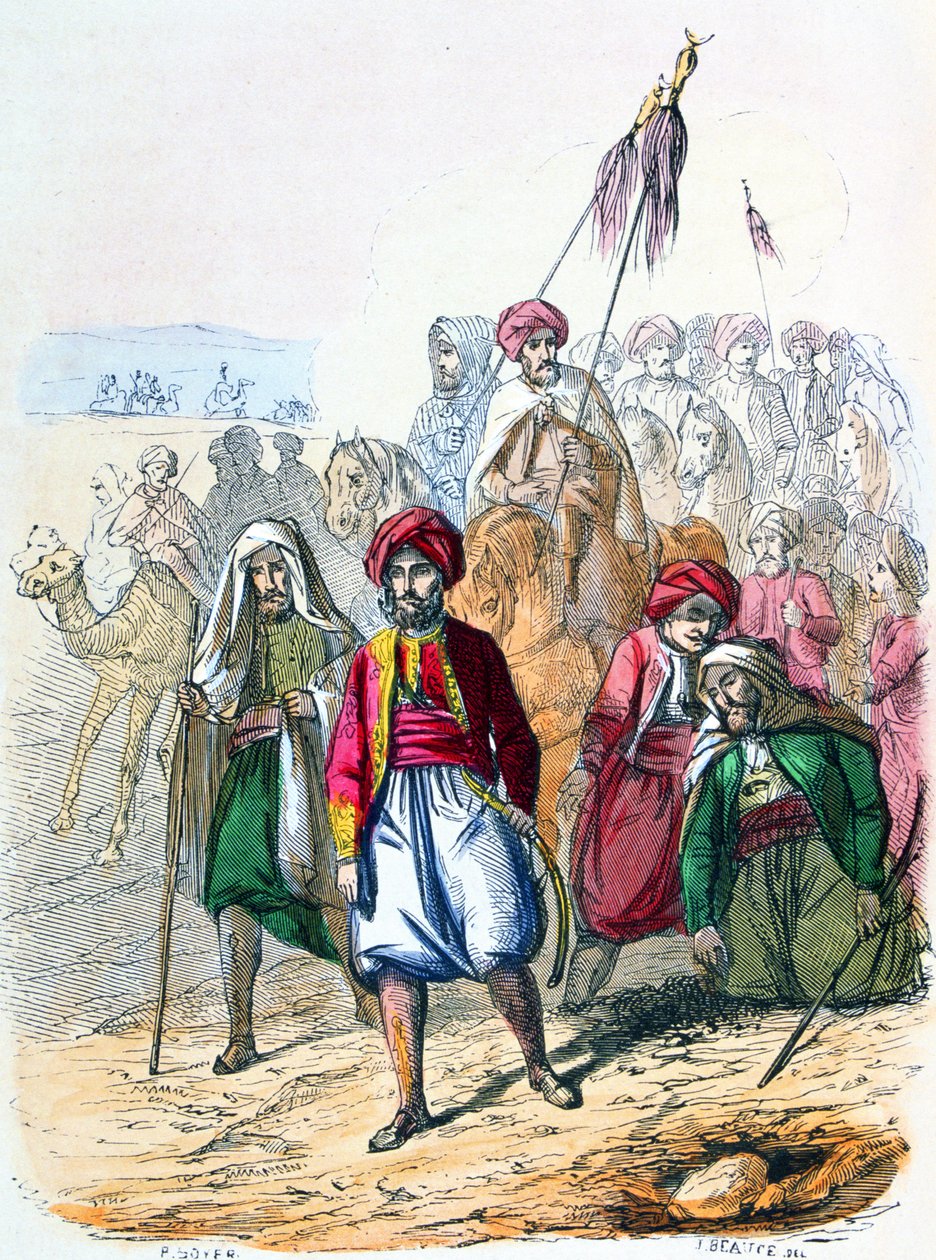 Ibrahim paša (1789-1848) pěšky se svými vojáky během tažení proti wahhábistům od Jean Adolphe Beauce