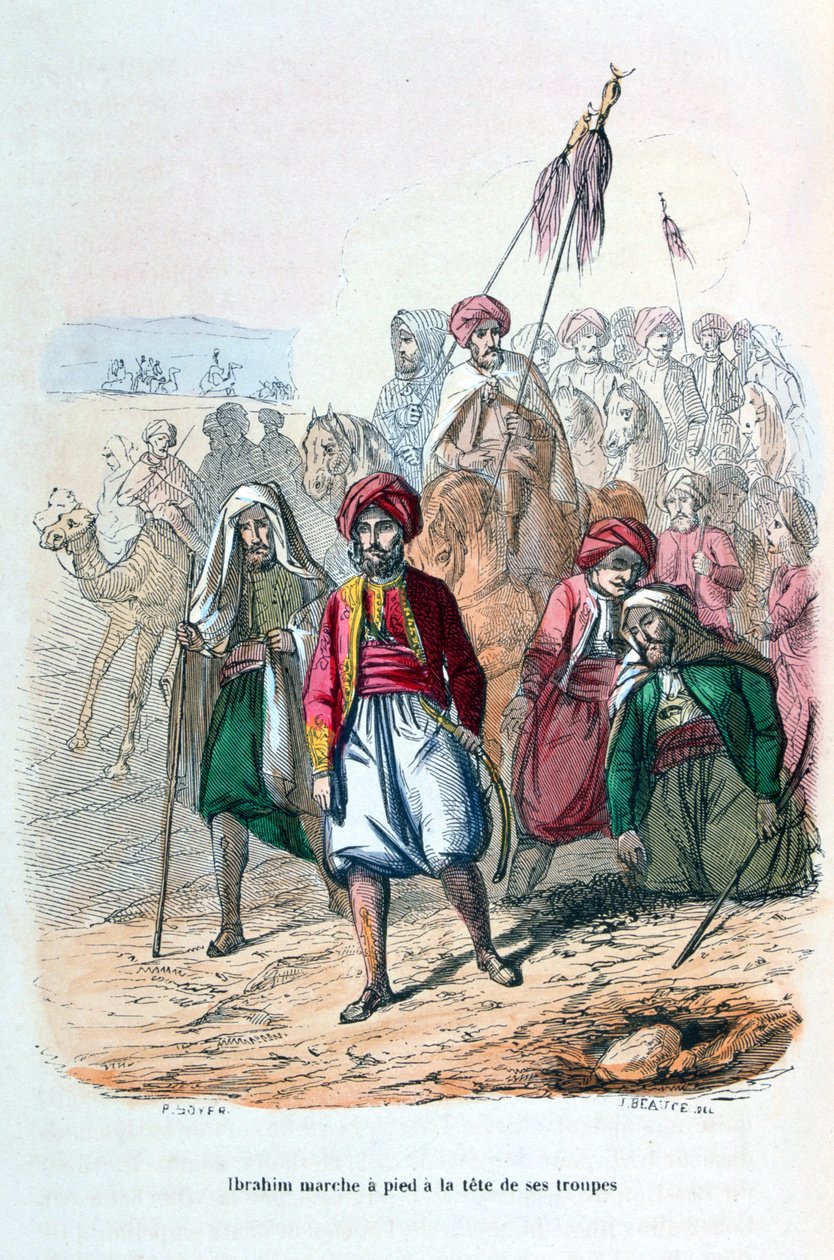 Ibrahim Pasha pochodující v čele svých vojsk, 1811-1818 1847 od Jean Adolphe Beauce