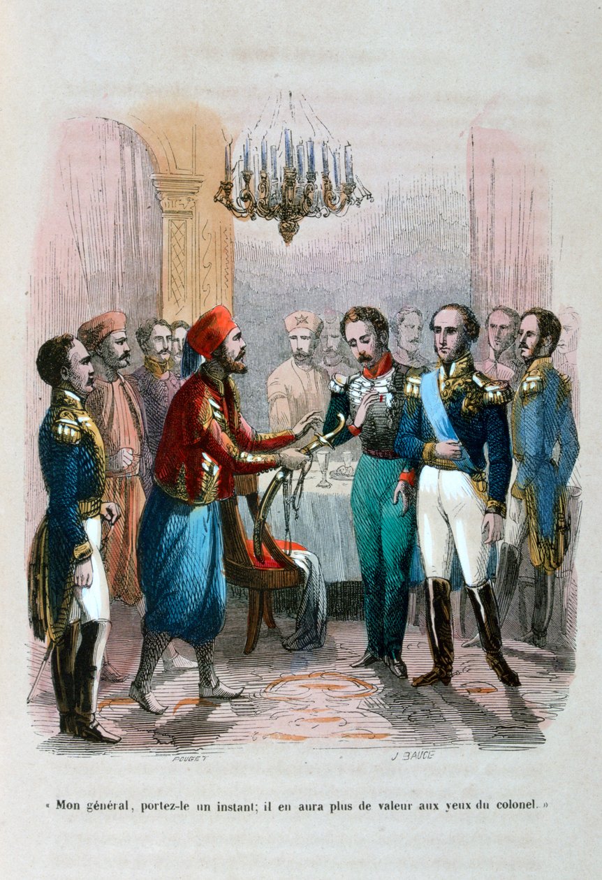 Setkání mezi Ibrahimem Pachou a plukovníkem Faudoou, Egypt, 1828 1847 od Jean Adolphe Beauce