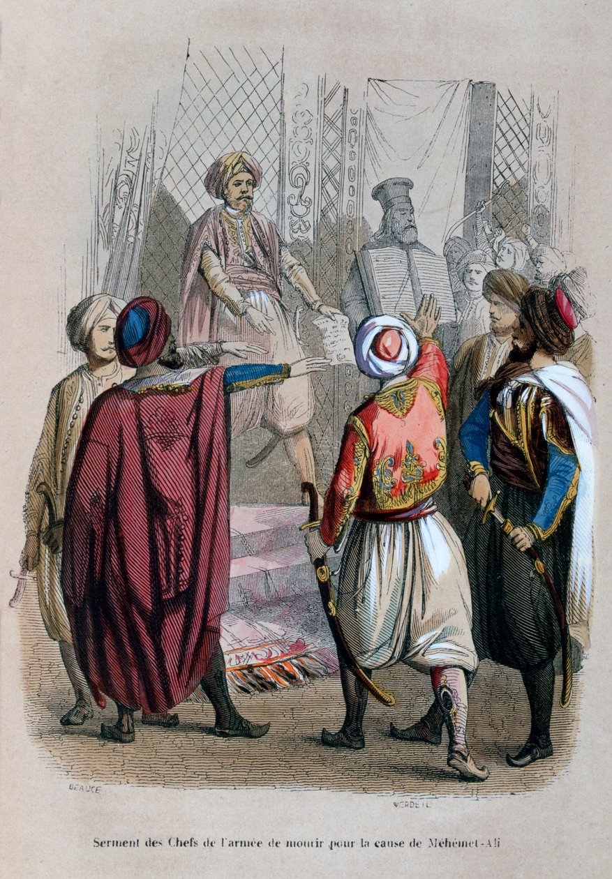 Přísaha velitelů armády zemřít za Mehmeta Aliho, Egypt, 1805 1847 od Jean Adolphe Beauce