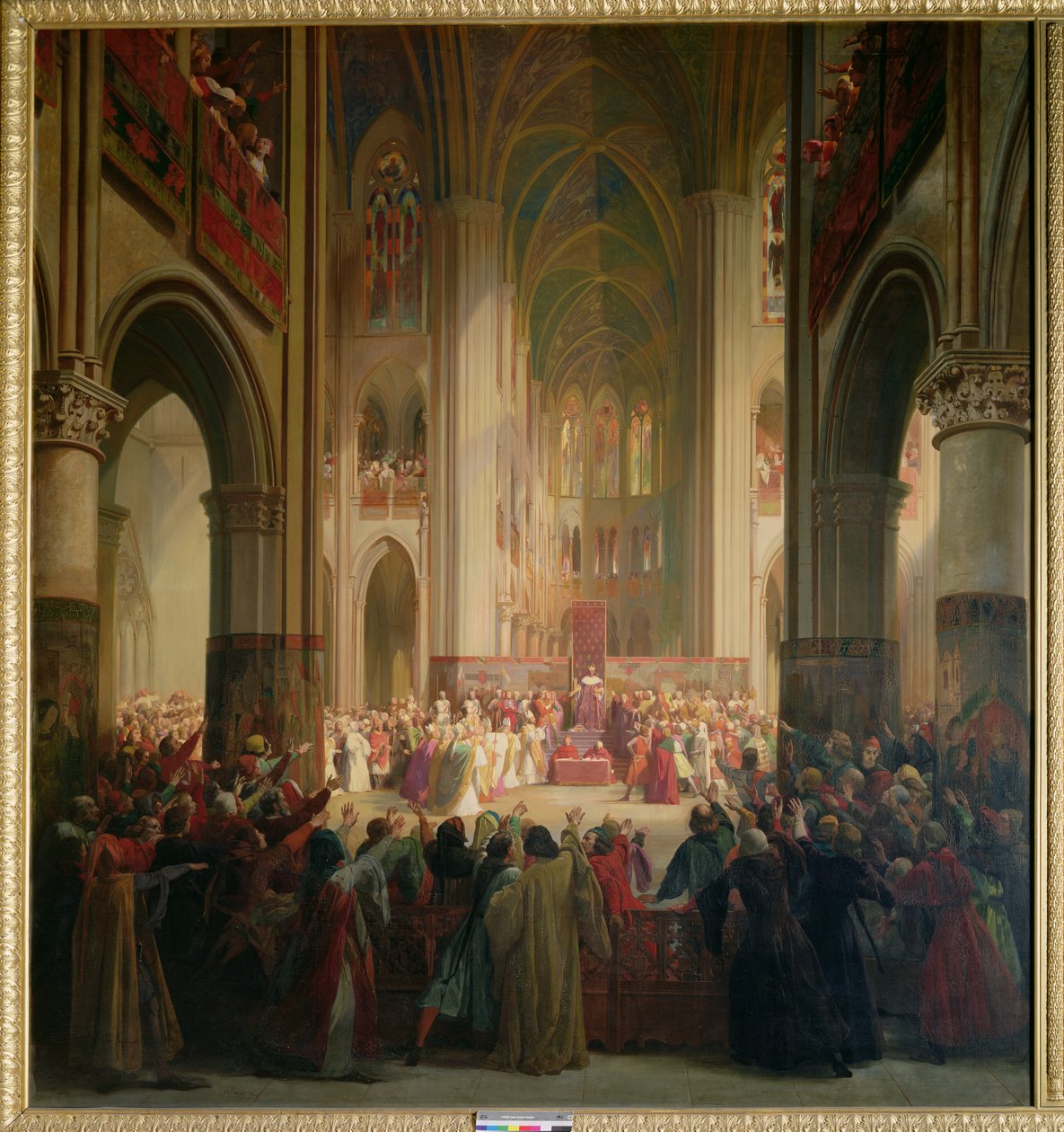 Setkání generálních stavů v Paříži v Notre-Dame po smrti Karla IV. (1295-1328) od Jean Alaux