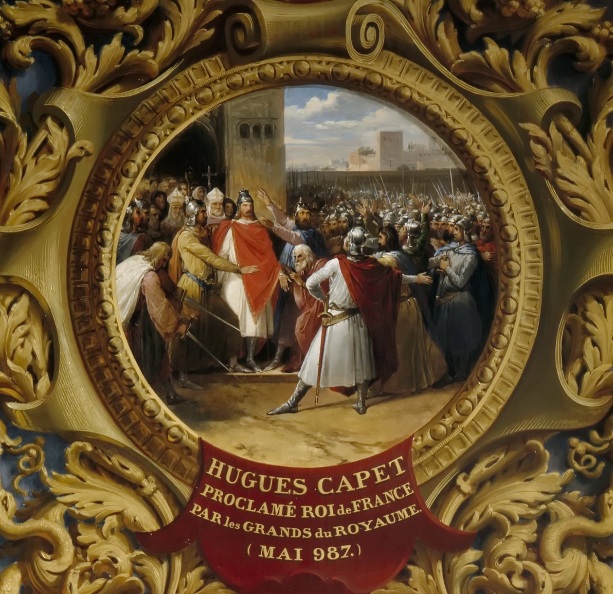 Hugh Capet v květnu 987 šlechtici prohlásil králem od Jean Alaux