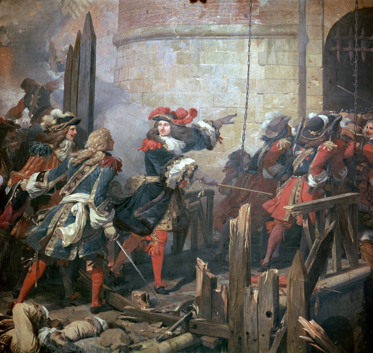 Ludvík XIV. vede útok na Valenciennes, 17. století. od Jean Alaux