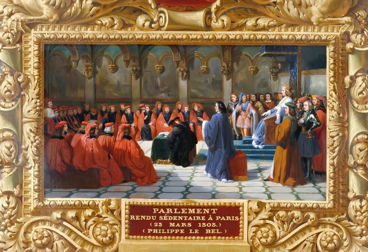 Filip IV. Sličný zakládá v Paříži v roce 1303 parlament od Jean Alaux
