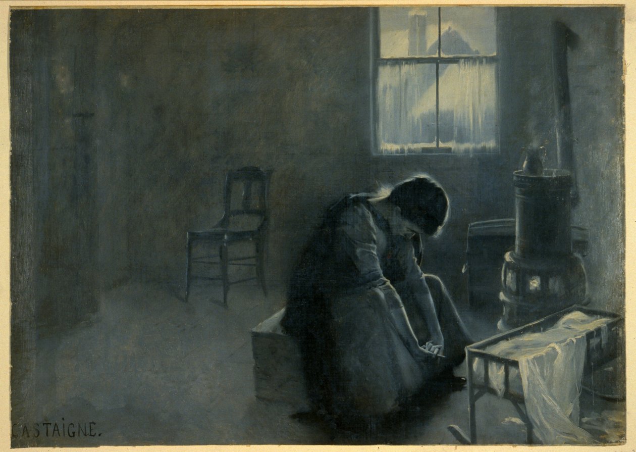 Byla tuhá zima, hospode. 1893 (barevná litografie) od Jean Alexandre Michel Andre Castaigne