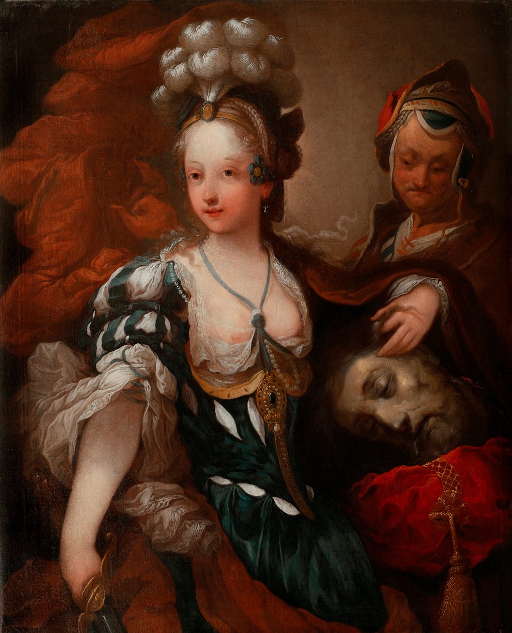Judita s hlavou Holoferna (Judith s hlavou Holoferna) - Malba Alexise Grimou (1678-1733), olej na plátně, polovina 18. století (88x72 cm) - Muzeum paláce Wilanow, Varšava (Polsko) od Jean Alexis Grimou