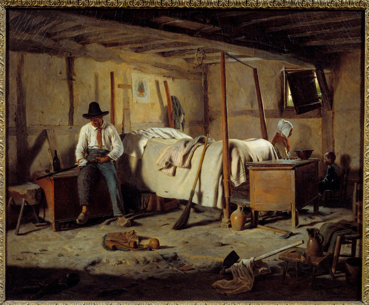 Pytlák Obraz Jeana Alphonse Roehna (1799-1864) 1850 Rozm. 0,5x0,6m od Jean Alphonse Roehn