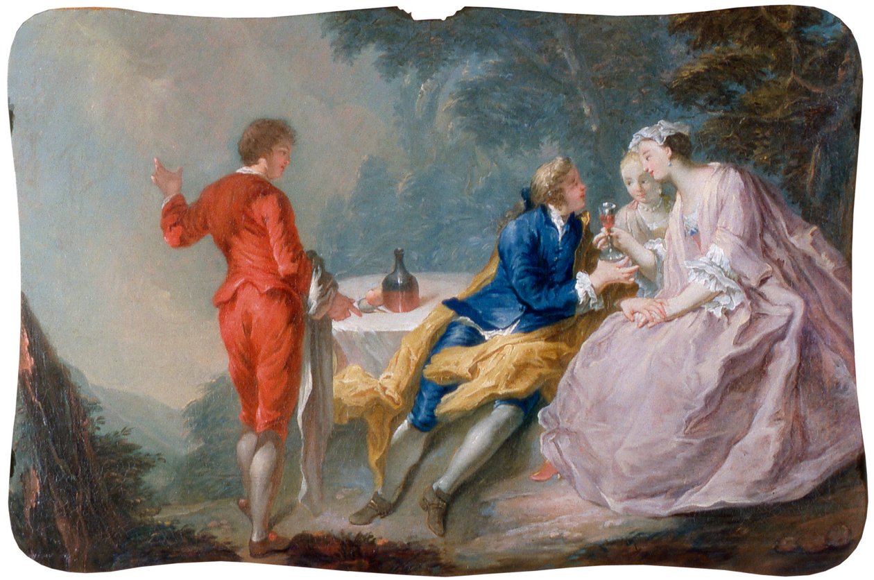Fete galante: Konverzační kus, asi 1730 (olej na plátně) od Jean Antoine (after) Watteau