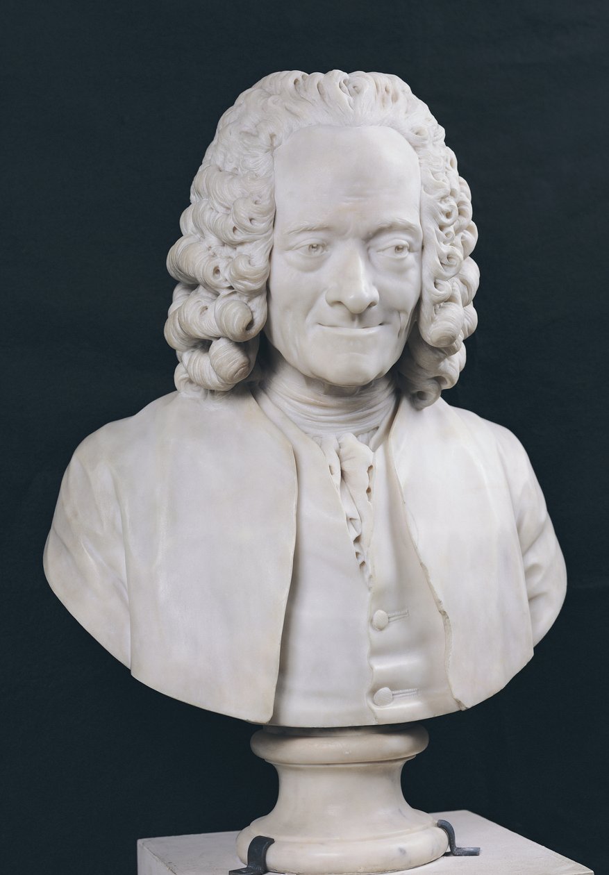 Busta Francoise Marie Aroueta de Voltaire (1694-1778) 1778 (mramor) od Jean Antoine Houdon