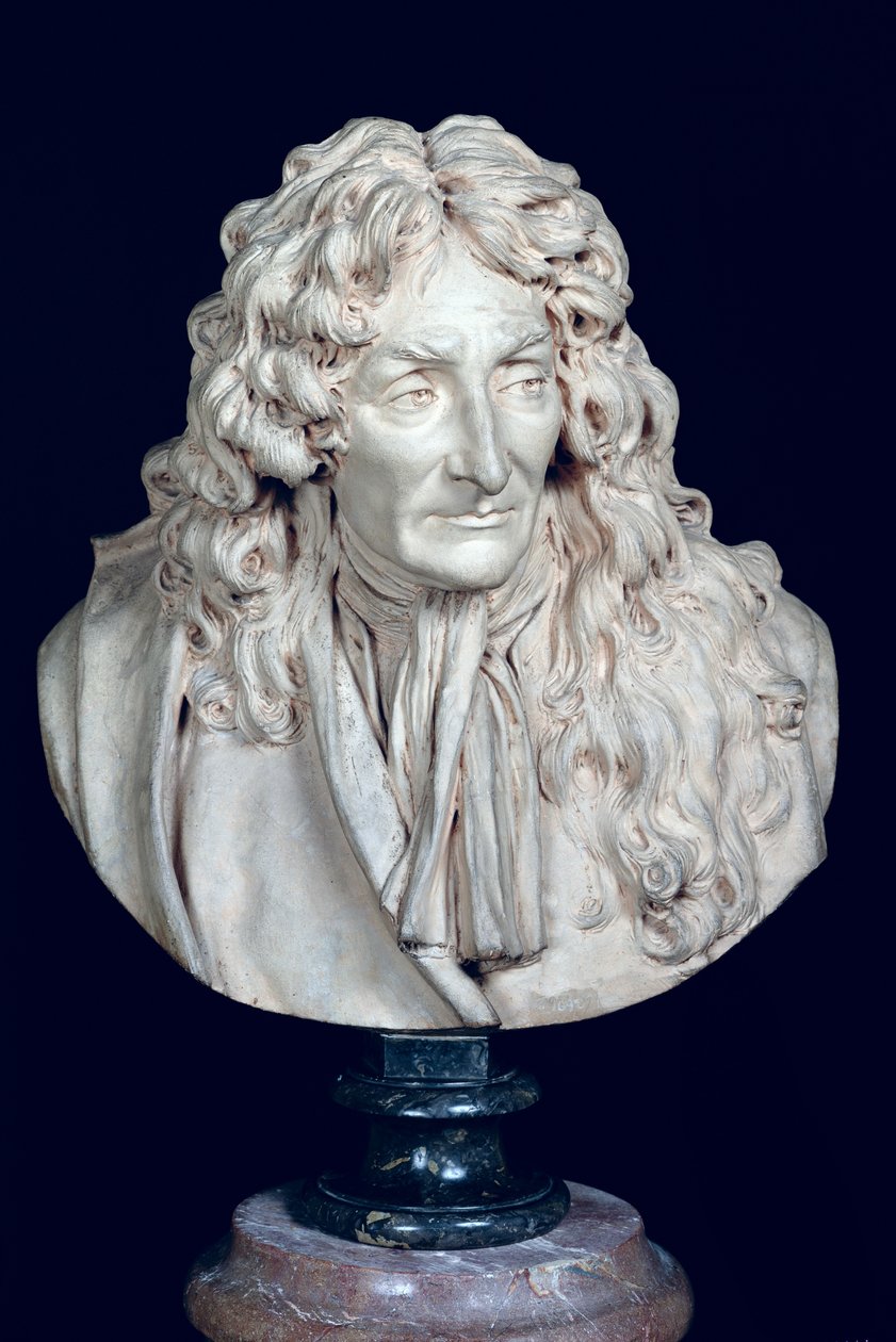 Busta Jean de La Fontaine (1621-95) 1692 (hlína) od Jean Antoine Houdon