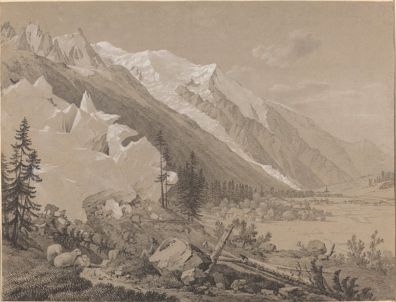 Pohled na Mont Blanc od Jean Antoine Linck