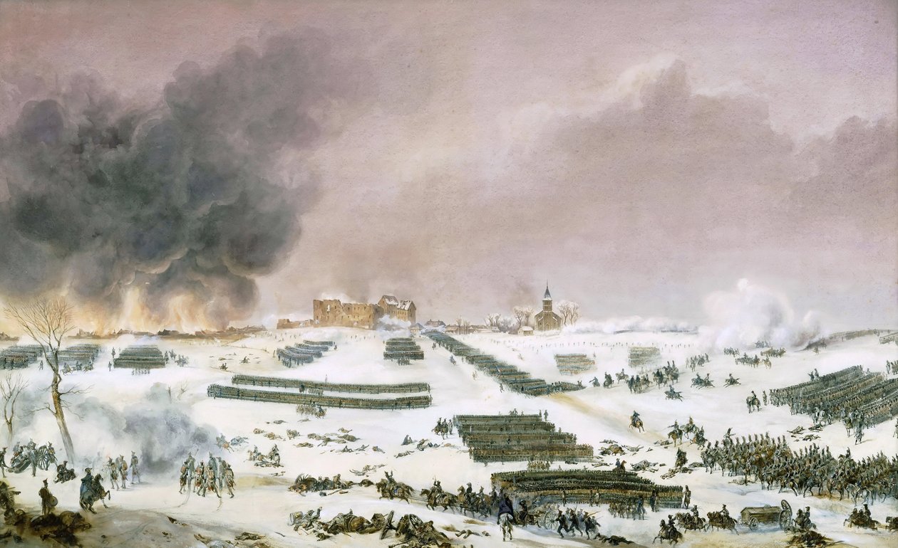 Tažení Pruska a Polska (1806-1807) - Simeon Jean Antoine Fort (1793-1861): Bitva u Eylau, útok na hřbitov 7. února 1807, Musee de la Histoire de France, Chateau de Versailles od Jean Antoine Simeon Fort