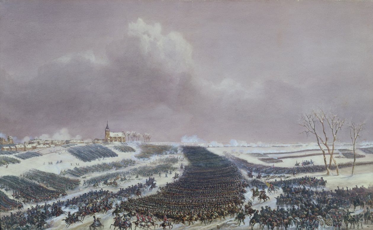 Bitva u Eylau, 8. února 1807 (akvarel na papíře) od Jean Antoine Simeon Fort