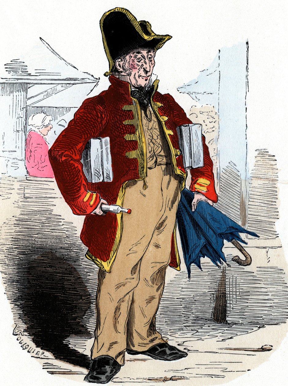 Muž prodávající kolínskou vodu od Jean Antoine Valentin Foulquier