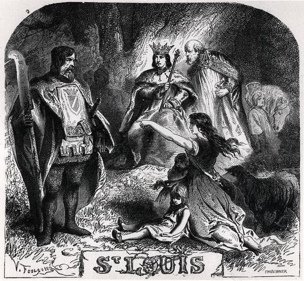 St. Louis činí spravedlnost pod dubem ve Vincennes, z 