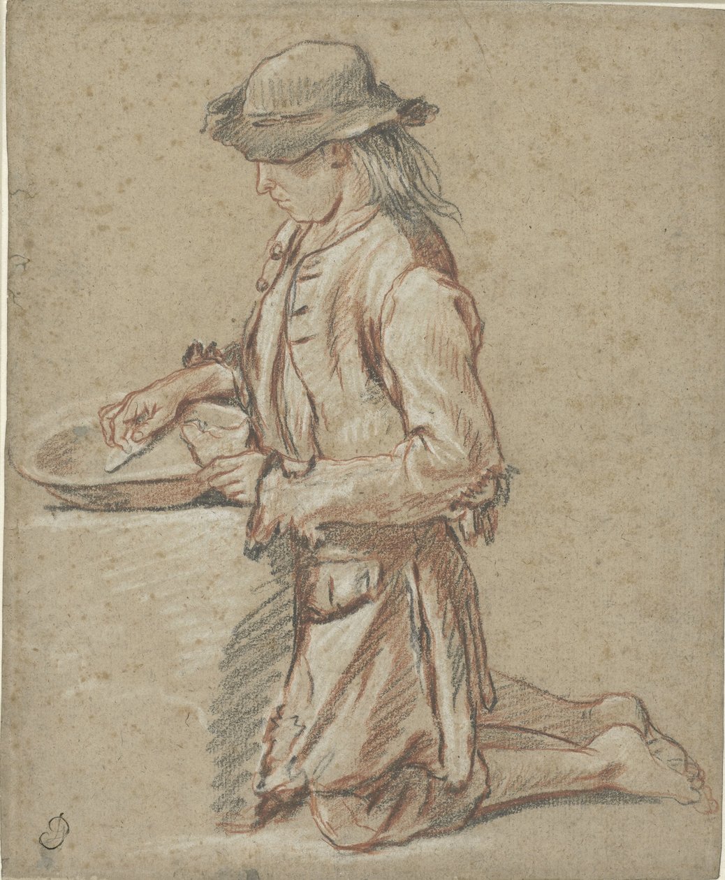 Chlapec s plstěným kloboukem u koše od Jean Antoine Watteau (rejected attribution)
