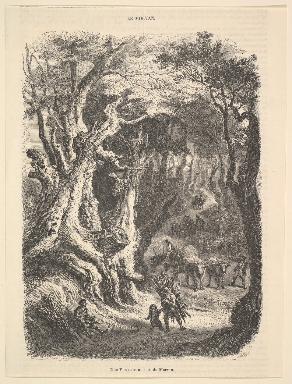 Pohled v lese Morvan, 1837-66. od Jean Antoine Watteau