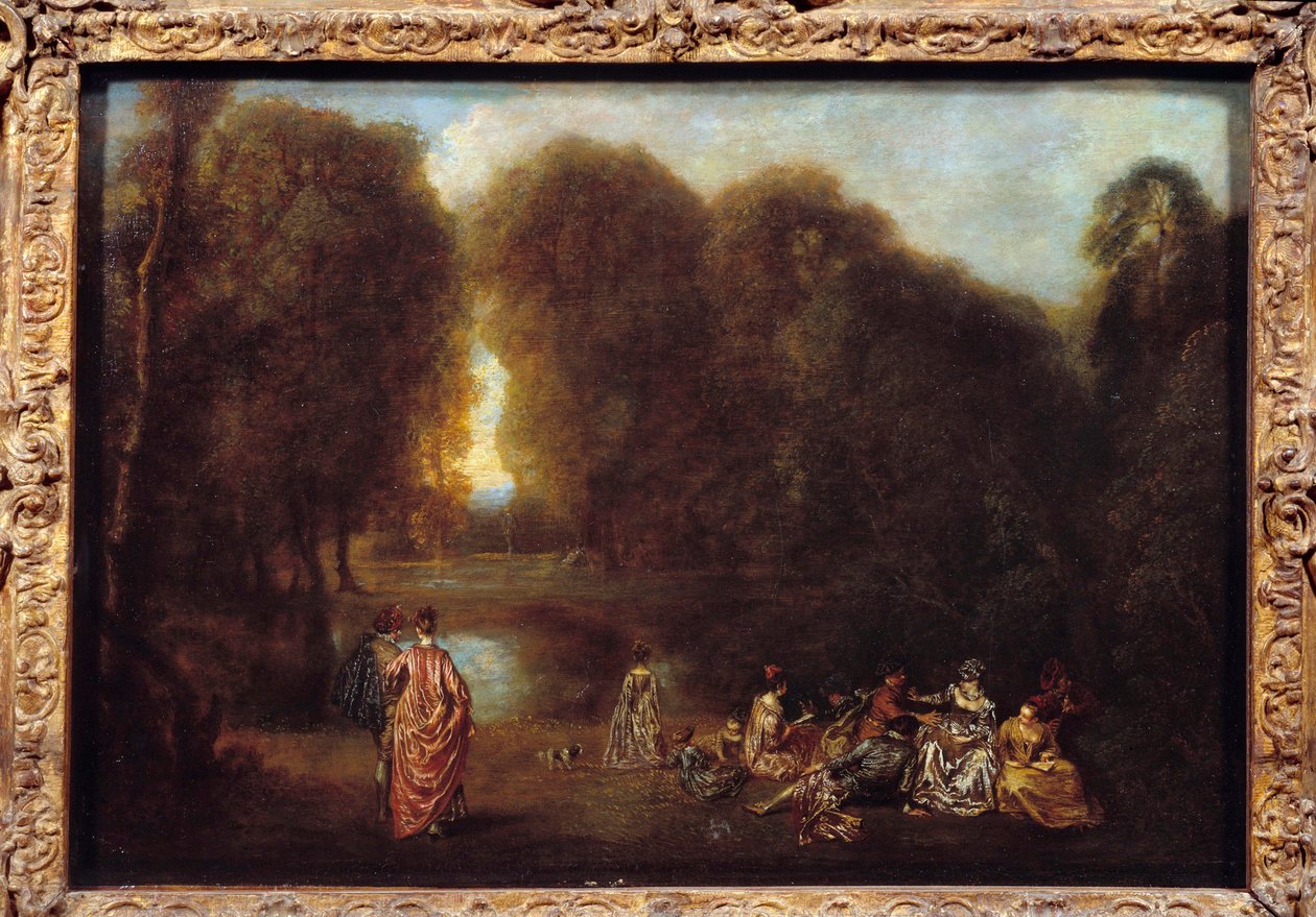 Sestaveno v parku Obraz Jean Antoine Watteau (1684-1721) od Jean Antoine Watteau