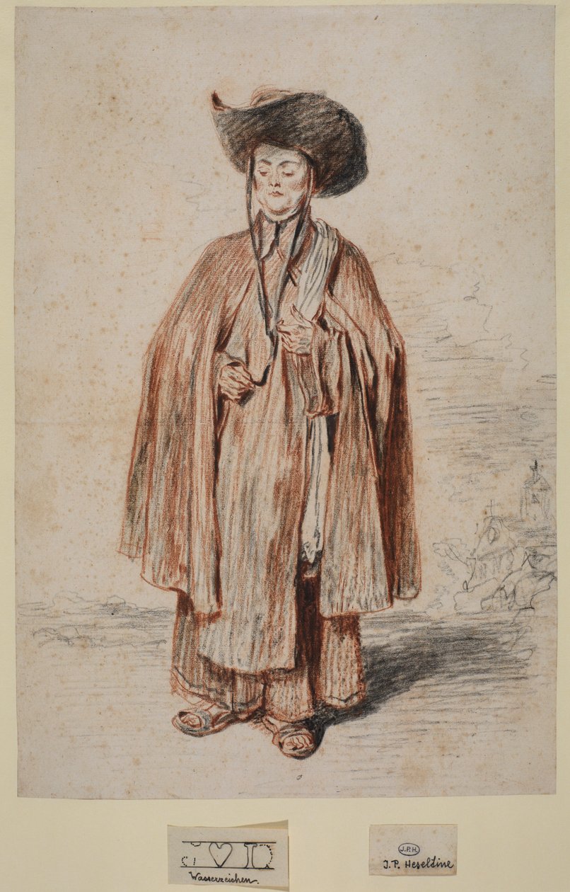 Karmelitánský mnich, stojící, kolem roku 1715 od Jean Antoine Watteau