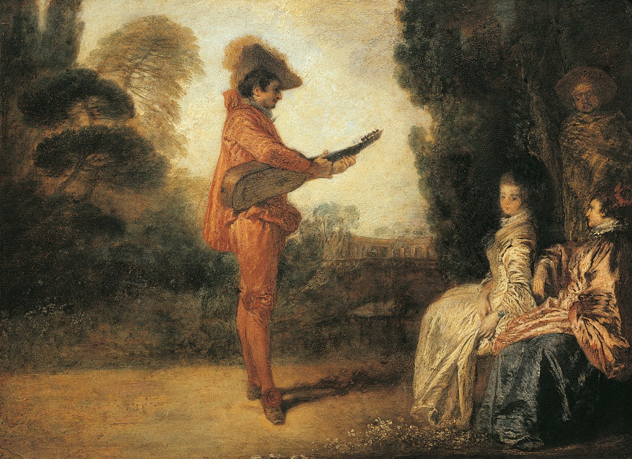 Castor (čaroděj), cca 1713-1714, Jean-Antoine Watteau (1684-1721), olej na plátně od Jean Antoine Watteau