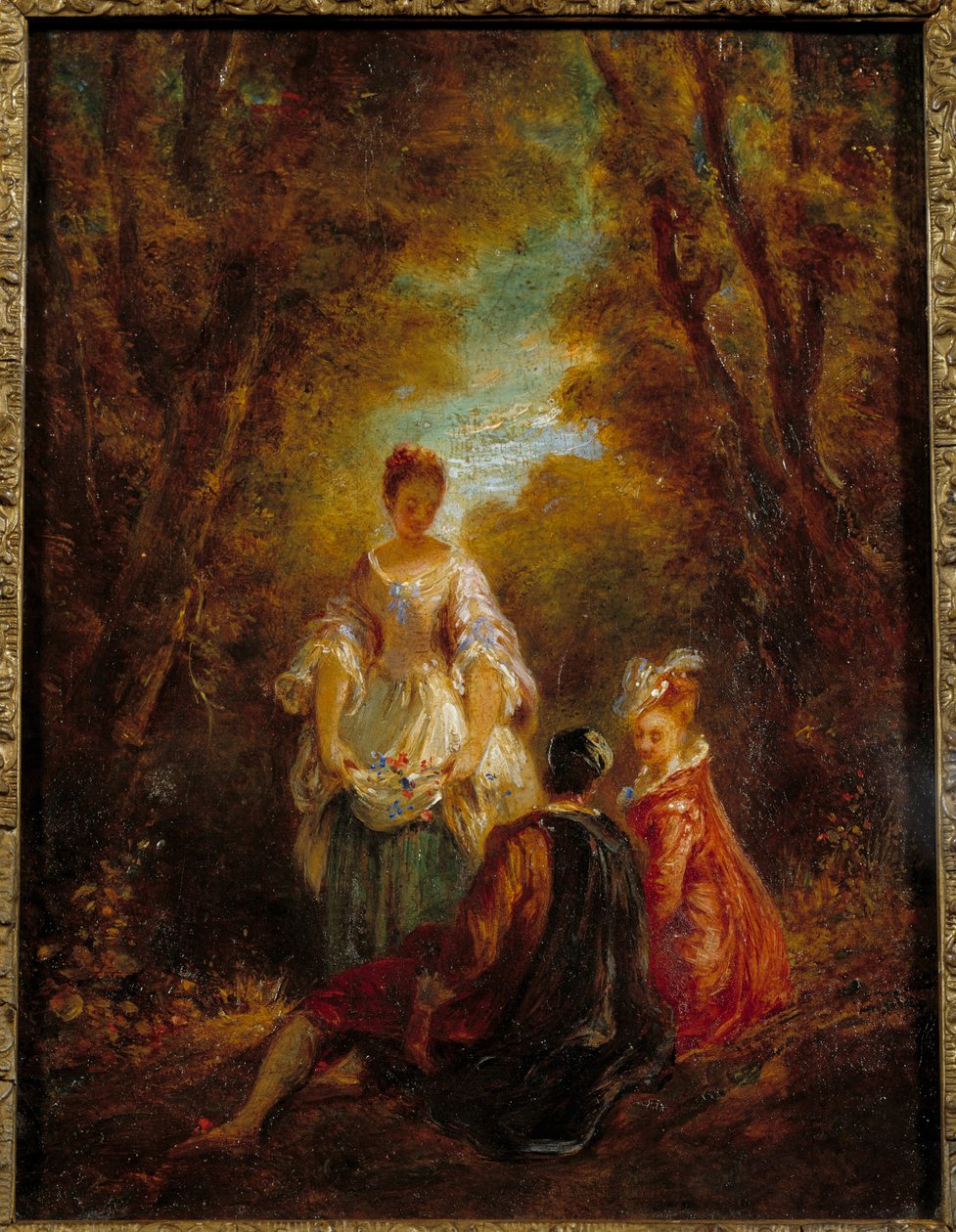 Postavy v parku Obraz Jean Antoine Watteau (1684-1721) 18. stol. od Jean Antoine Watteau
