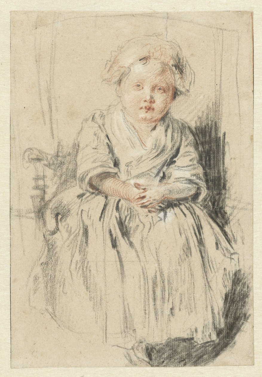 Dítě sedí v židli od Jean Antoine Watteau